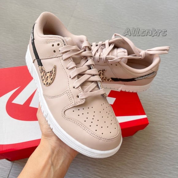 Nike Dunk Low W Pink🐆 leopard swoosh - Picture 3 of 7